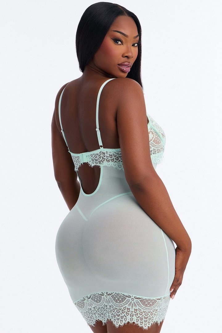 See Through You Mesh Chemise - Mint