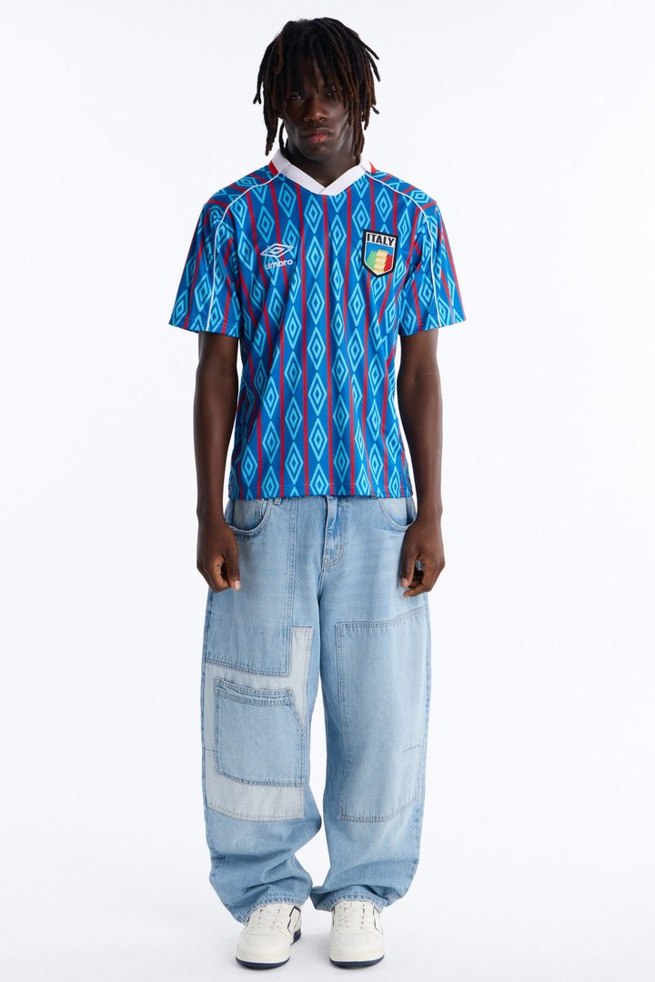 Umbro Italia Collar Soccer Jersey - Blue