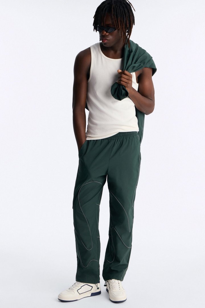 Straight Futuristic Mode Track Pant - Hunter Green