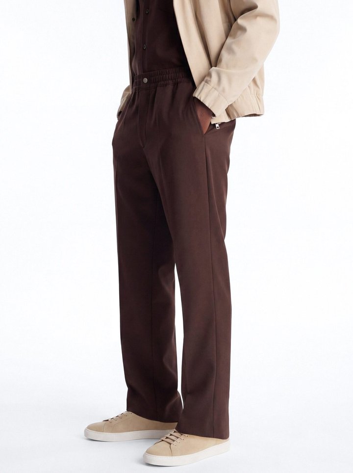 Modern Essential Straight Trouser - Chocolate