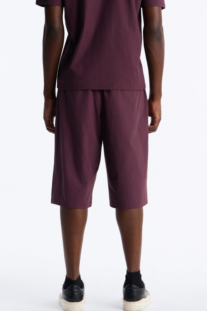 Terrance Textured Relaxed Short - Wine