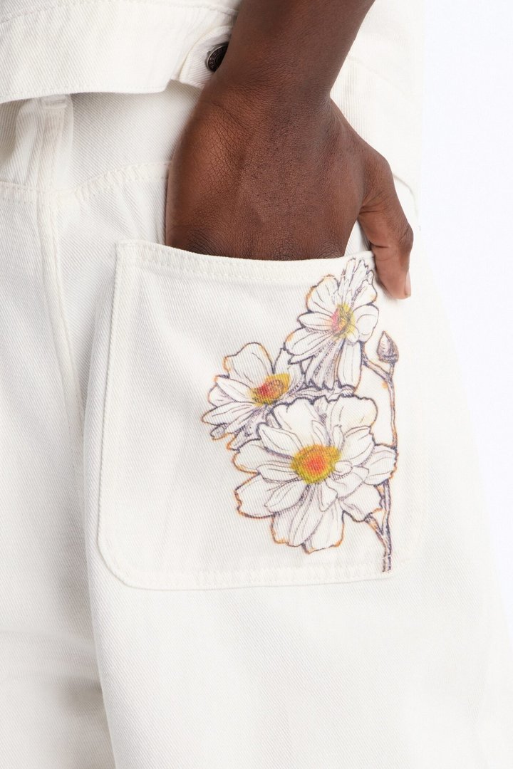 Maison Flora Baggy Jean - White