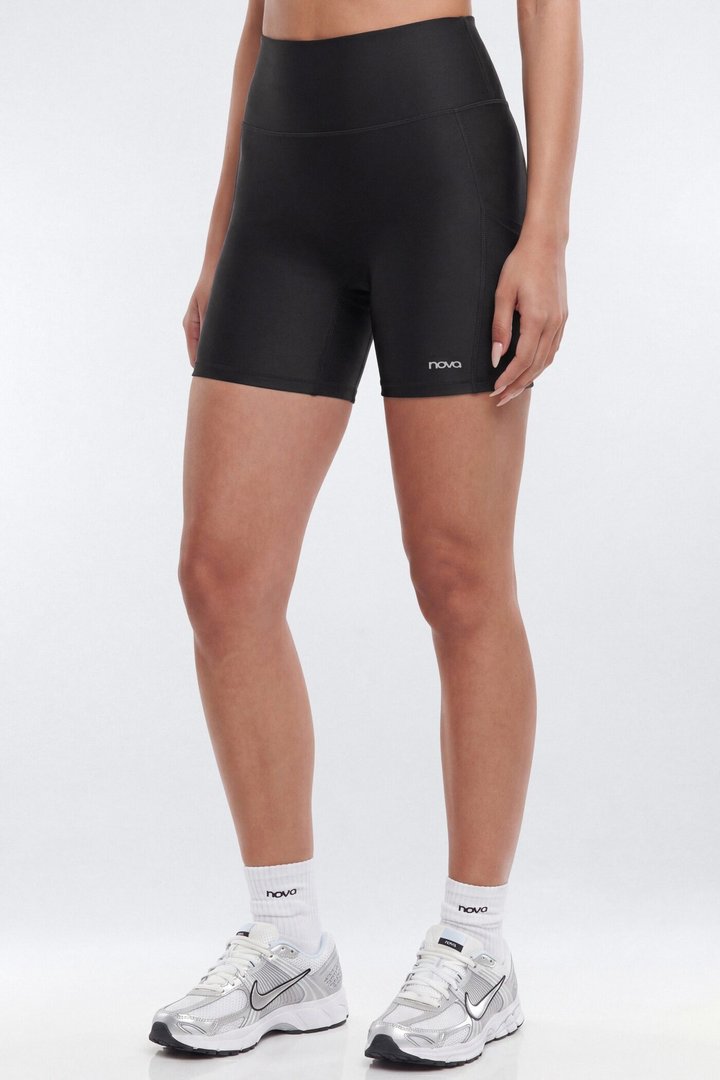 AirSculpt™ 5″ Side Pocket Mid Rise Biker Short - Black