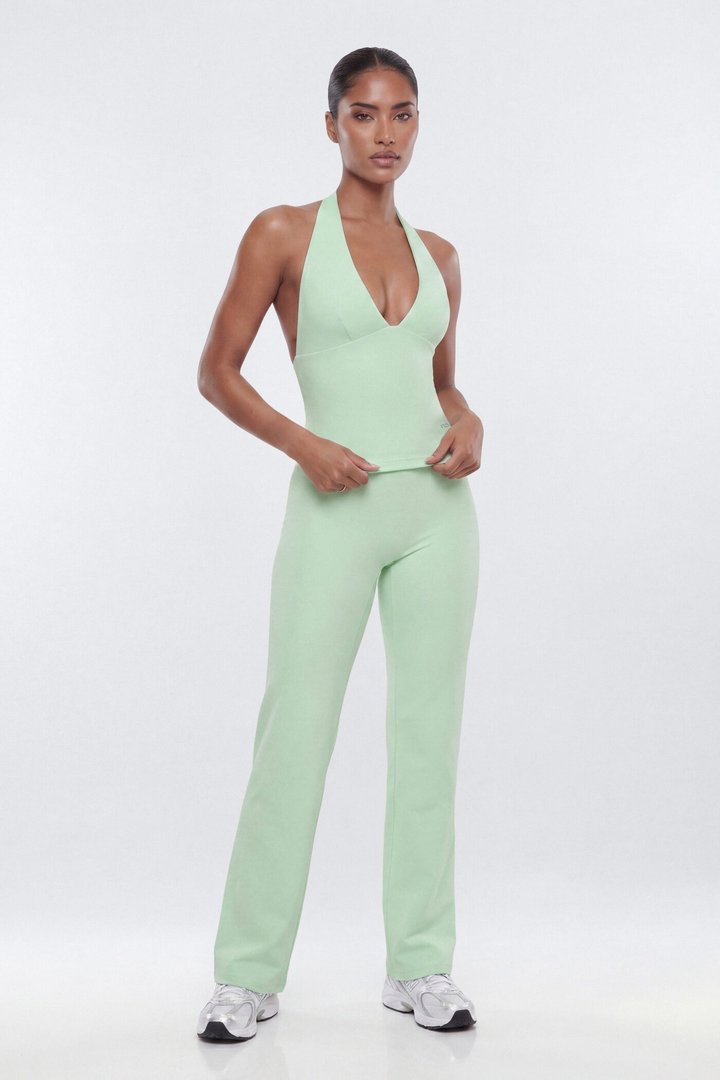 ProStretch™ V Neck Sports Halter Top - Cool Mint