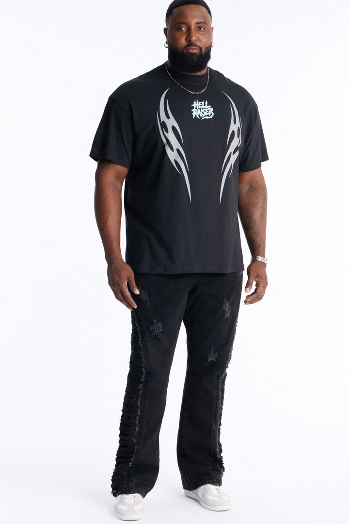 Hell Raisers Oversized Short Sleeve Tee - Black