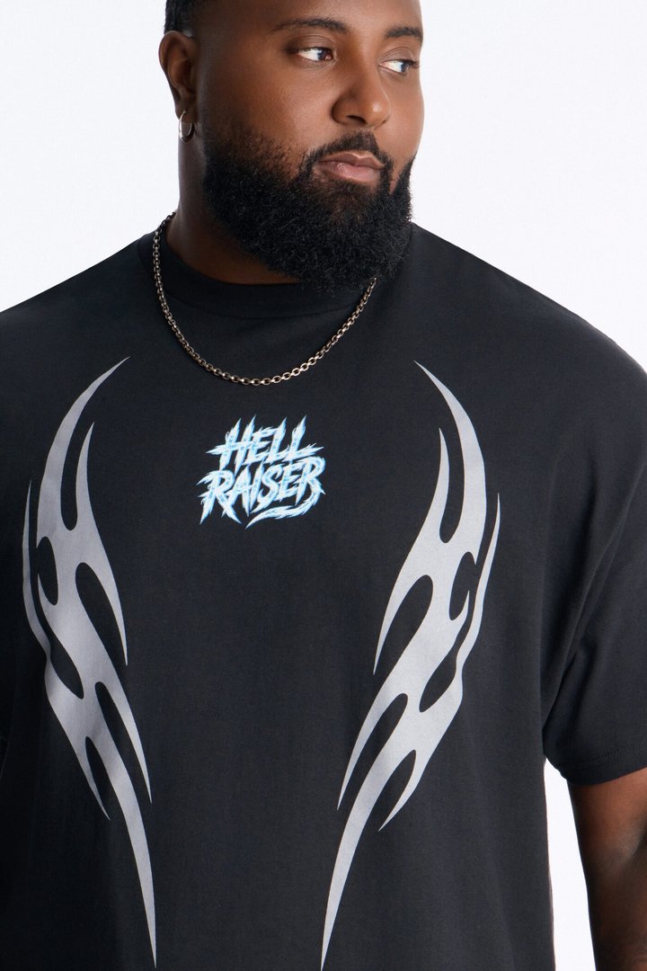 Hell Raisers Oversized Short Sleeve Tee - Black