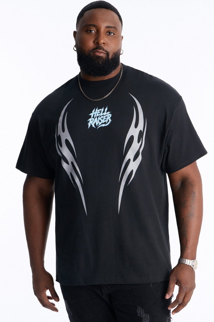 Hell Raisers Oversized Short Sleeve Tee - Black