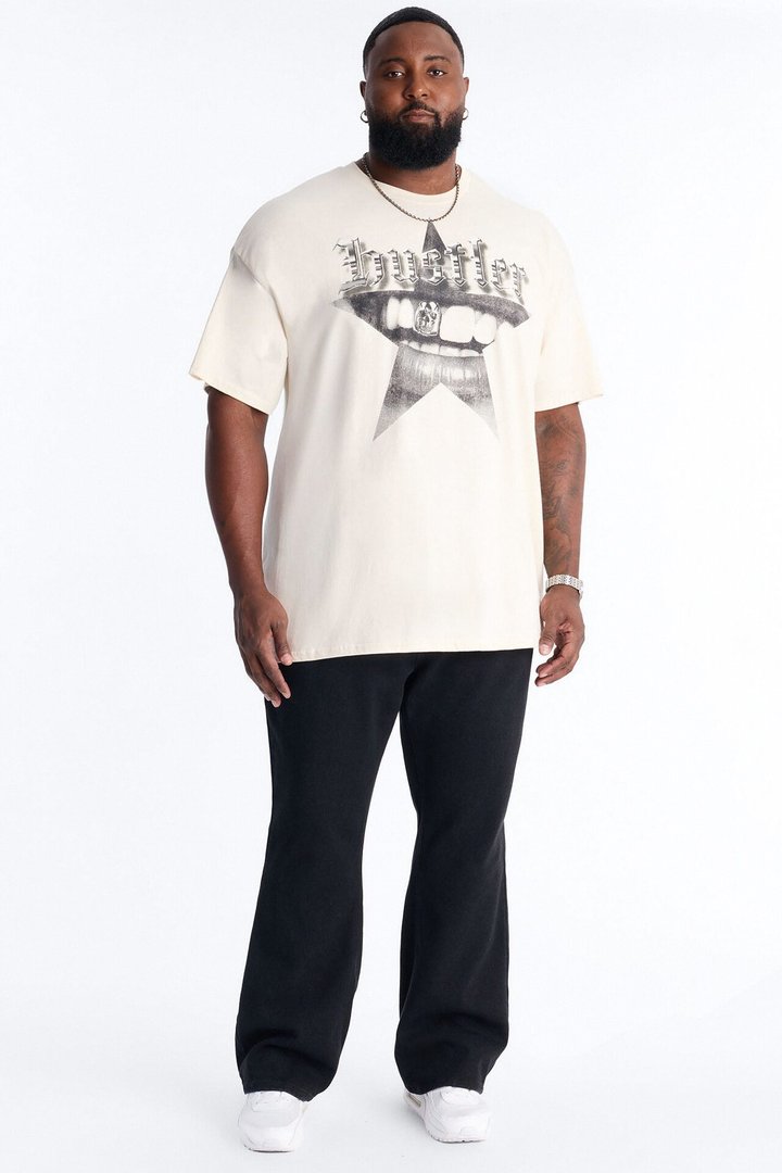 Hustler By Nature Oversized Short Sleeve Tee - Natural
