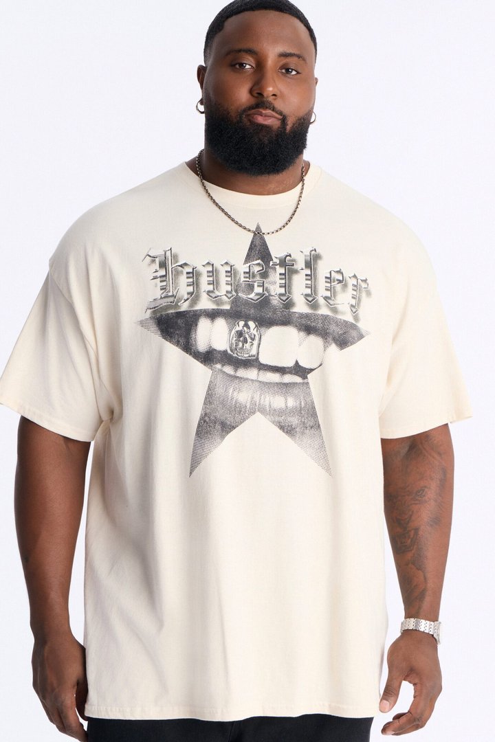 Hustler By Nature Oversized Short Sleeve Tee - Natural