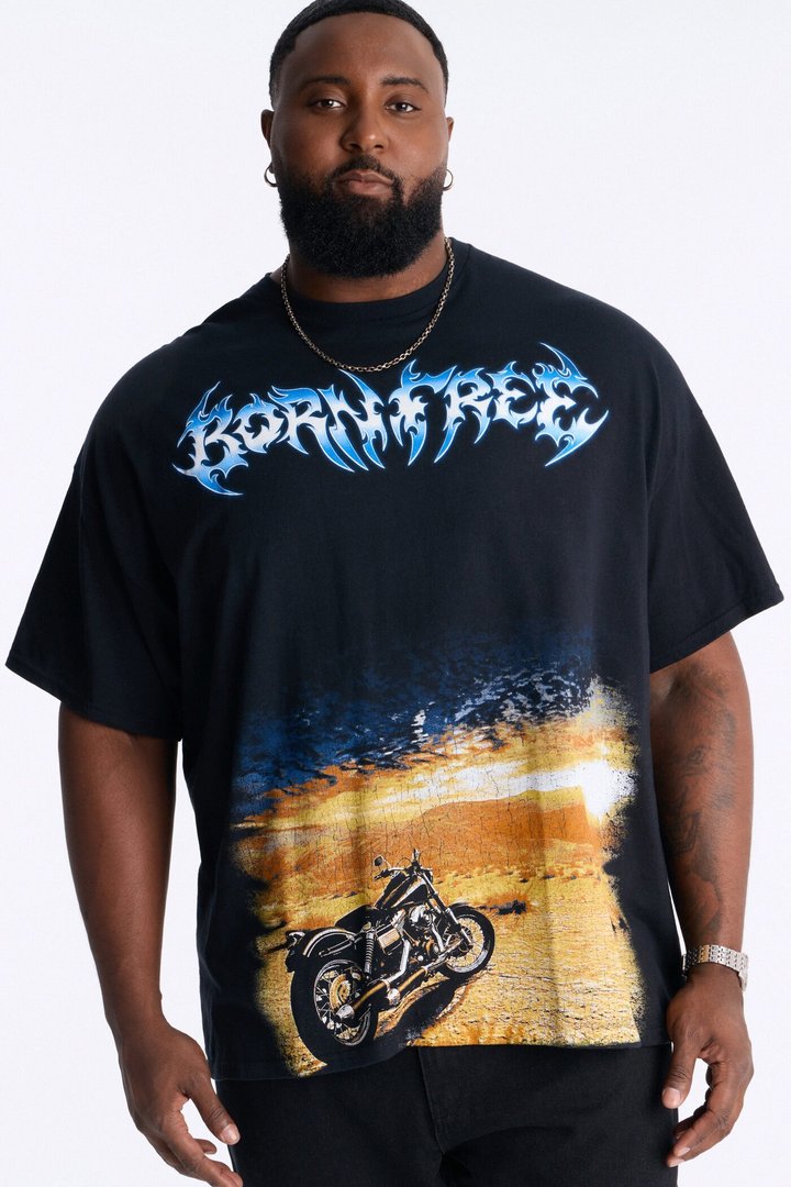 Born Free Oversized Short Sleeve Tee - Black