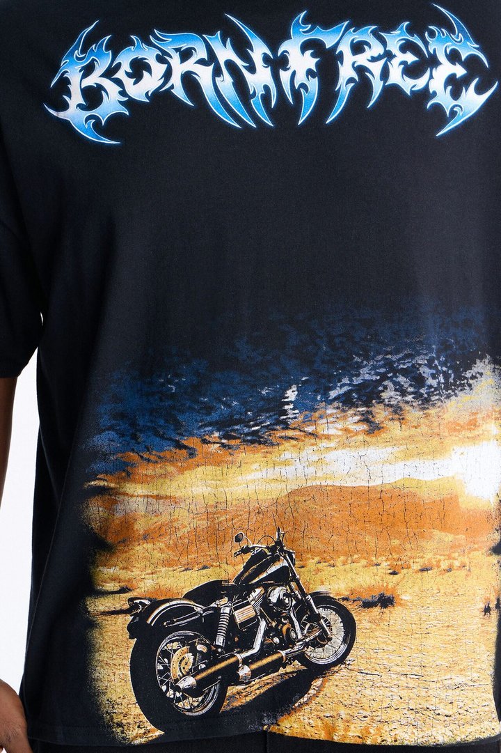 Born Free Oversized Short Sleeve Tee - Black