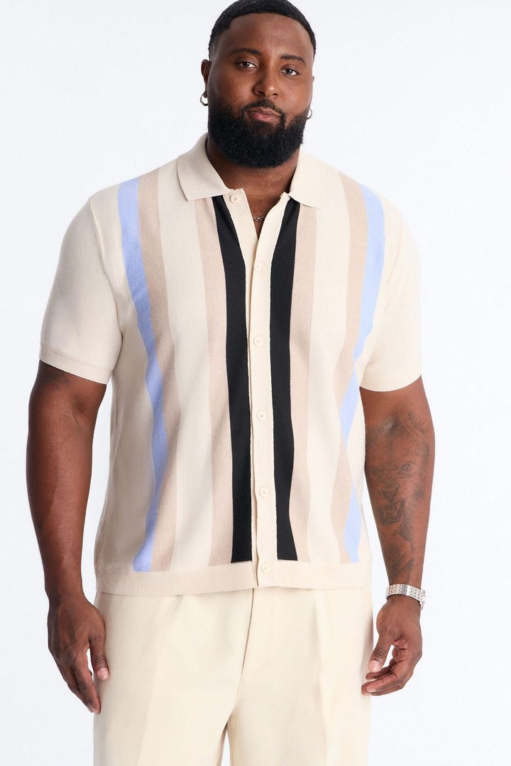 Sundown Lounge Button Up - Blue/combo