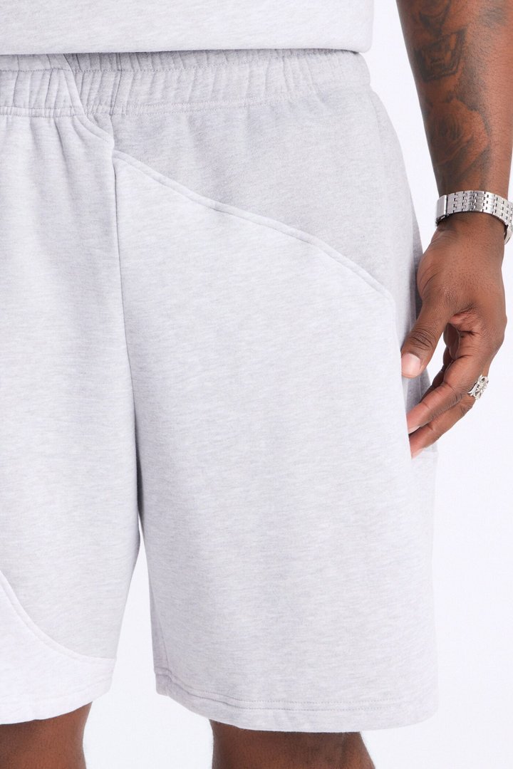 Neapolitan Paneled Relaxed Sweatshort - Grey/combo