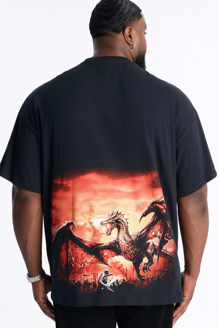 Fear No Evil Oversized Short Sleeve Tee - Black