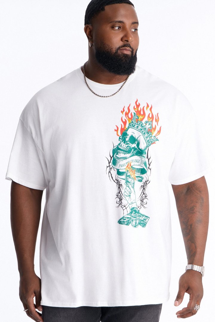 Let's Make Some Money Oversized Short Sleeve Tee - White