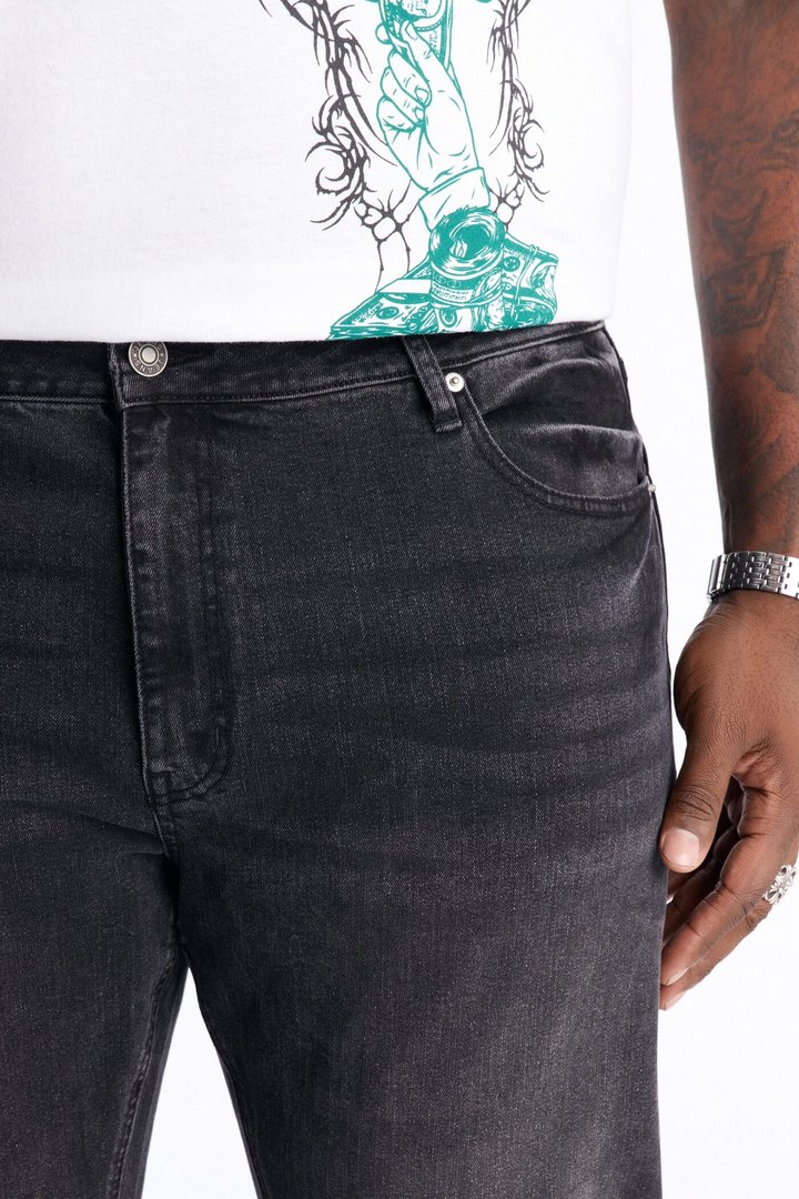 Dreamy Stacked Skinny Flare Jeans - Black Wash