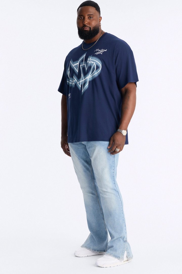 NY Stars Oversized Short Sleeve Tee - Navy