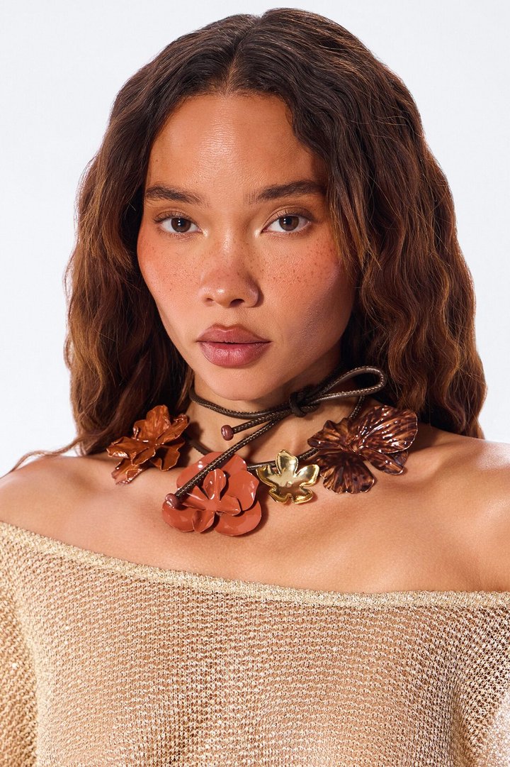 Autumn Blossom Necklace - Orange/combo