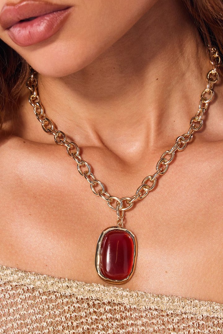 Beauty Beholder Necklace - Gold/Brown