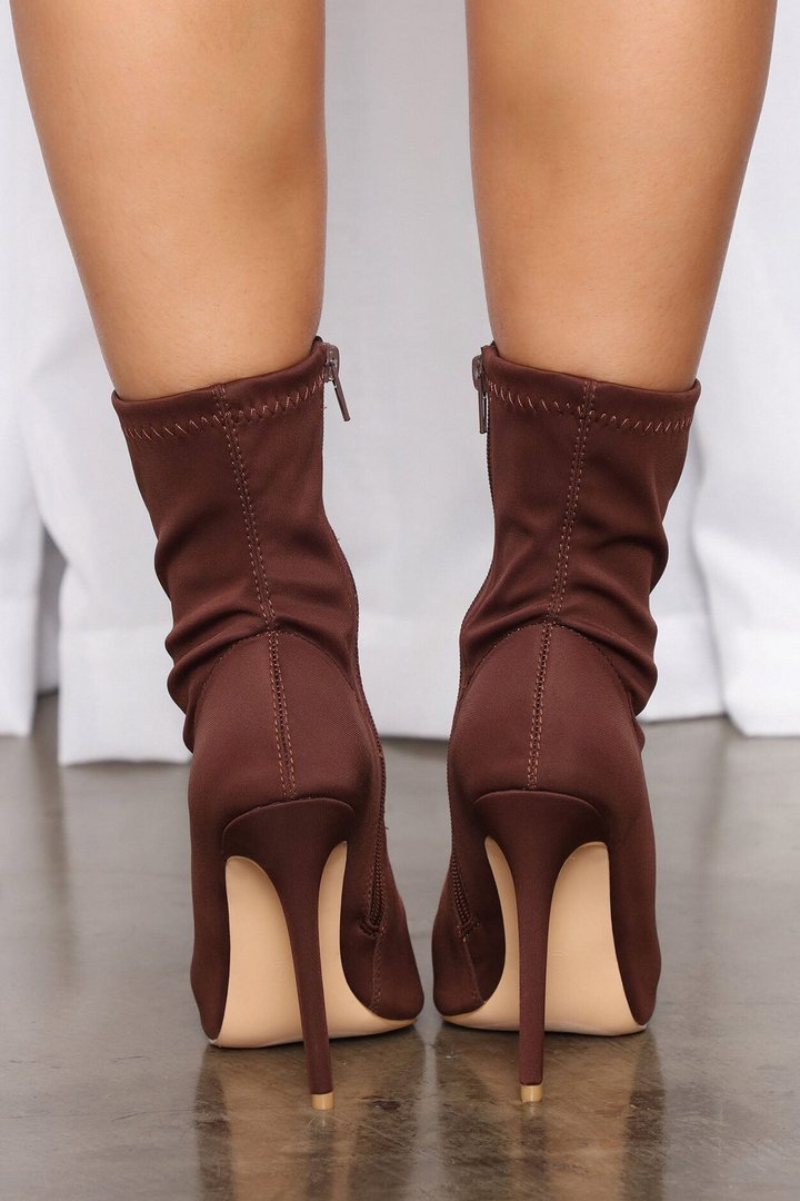 You Interest Me Open Toe Booties - Brown