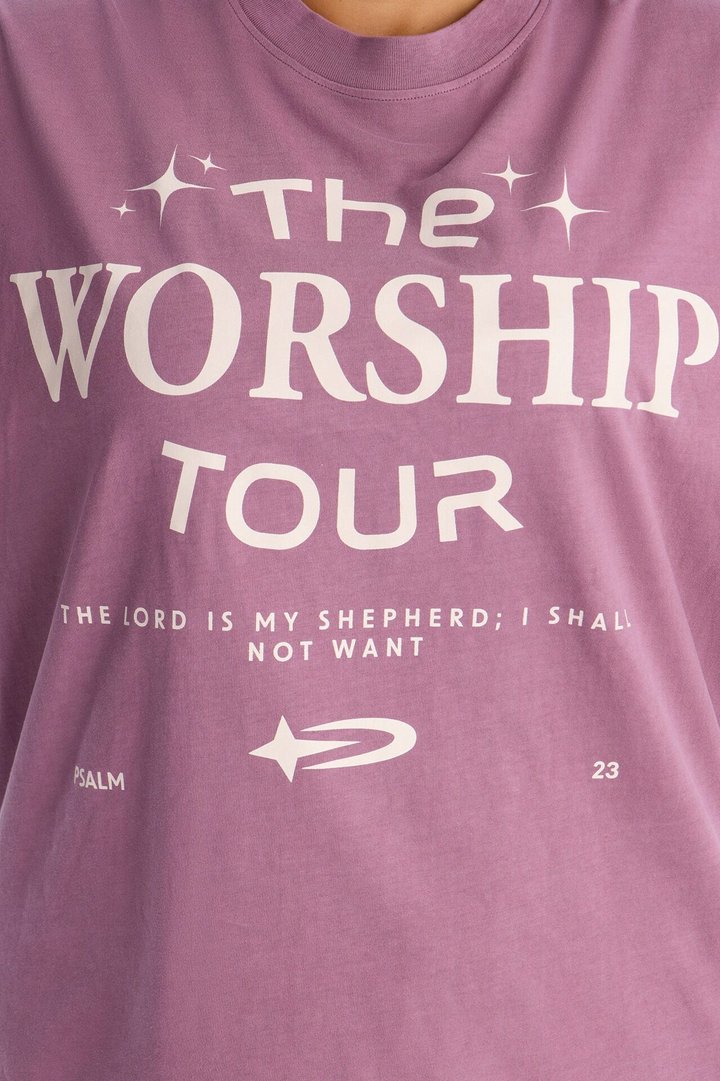 The Worship Tour Washed Tee - Purple