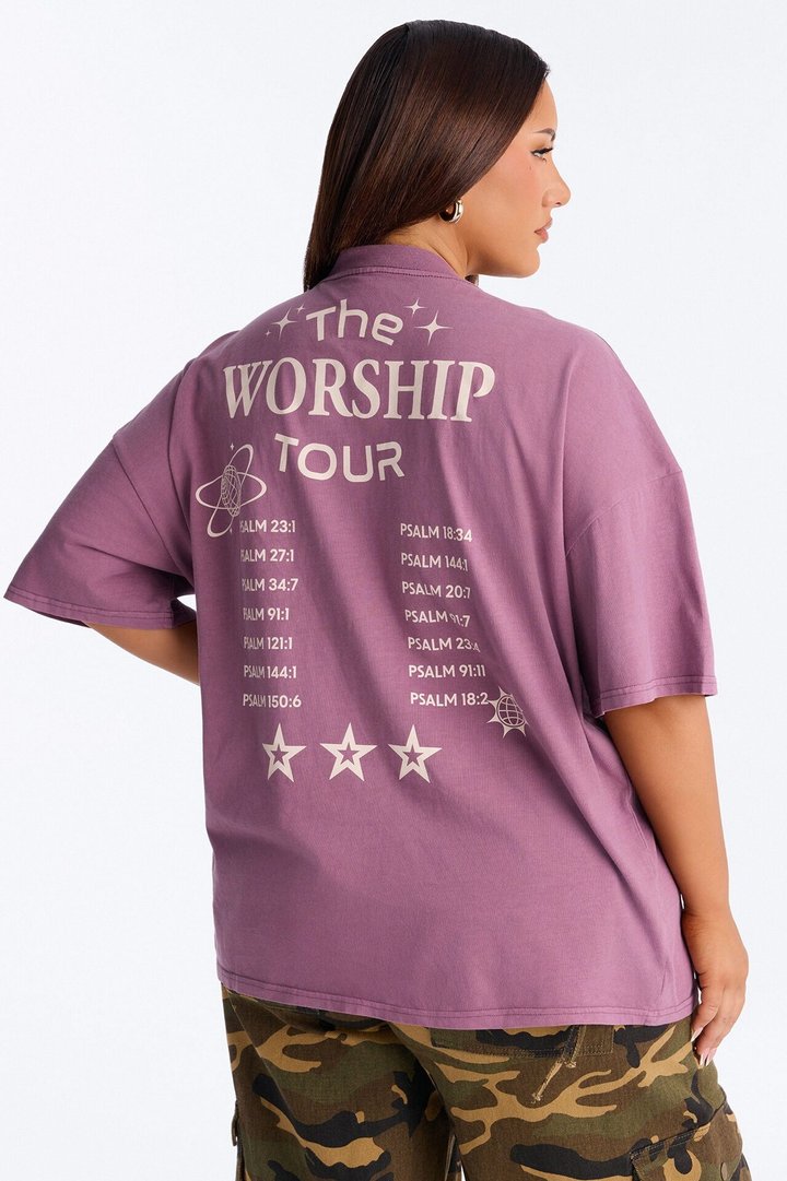The Worship Tour Washed Tee - Purple