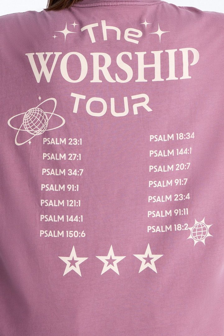 The Worship Tour Washed Tee - Purple