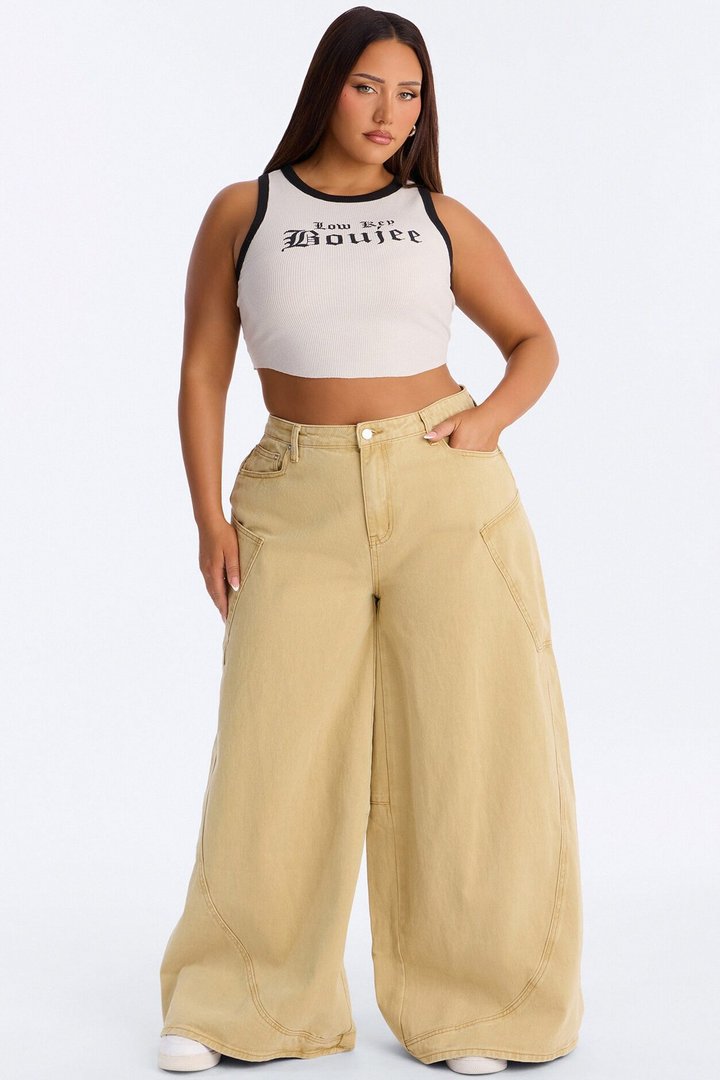 Tenants Wide Leg Barrel Pant - Mustard