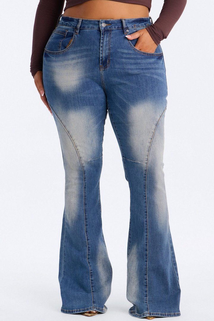 Raleigh Mid Rise Flare Jeans - Dark Wash