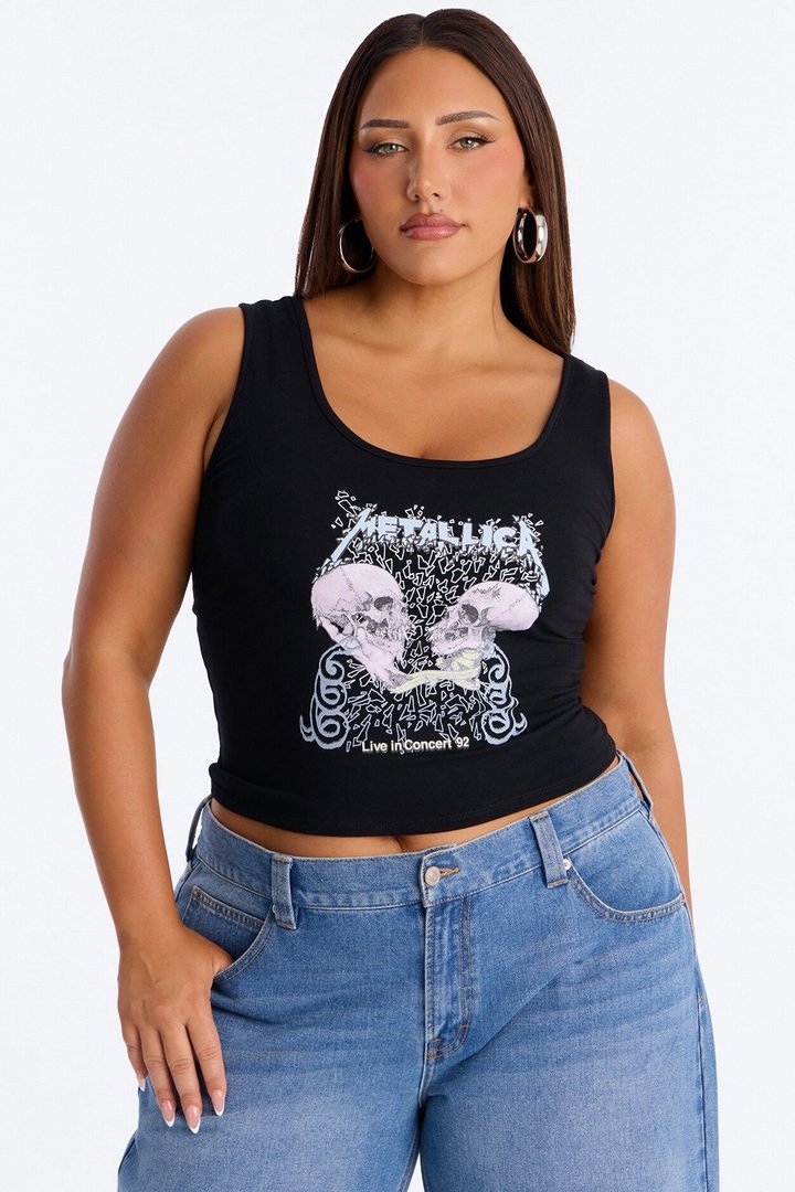 Metallica Crop Tank - Black