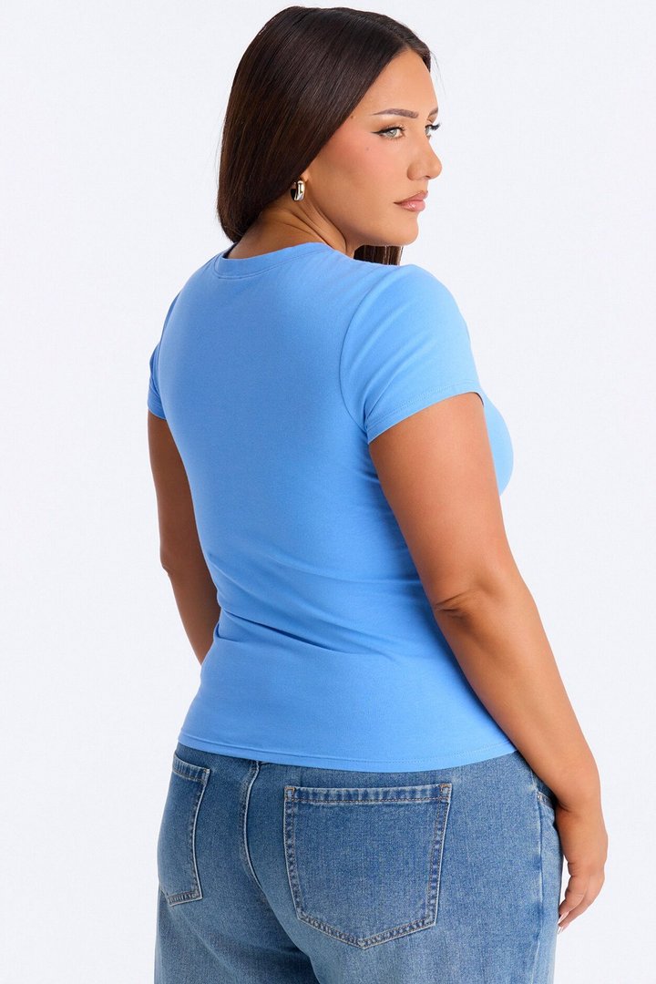 Alyssa Crew Neck Top - Periwinkle