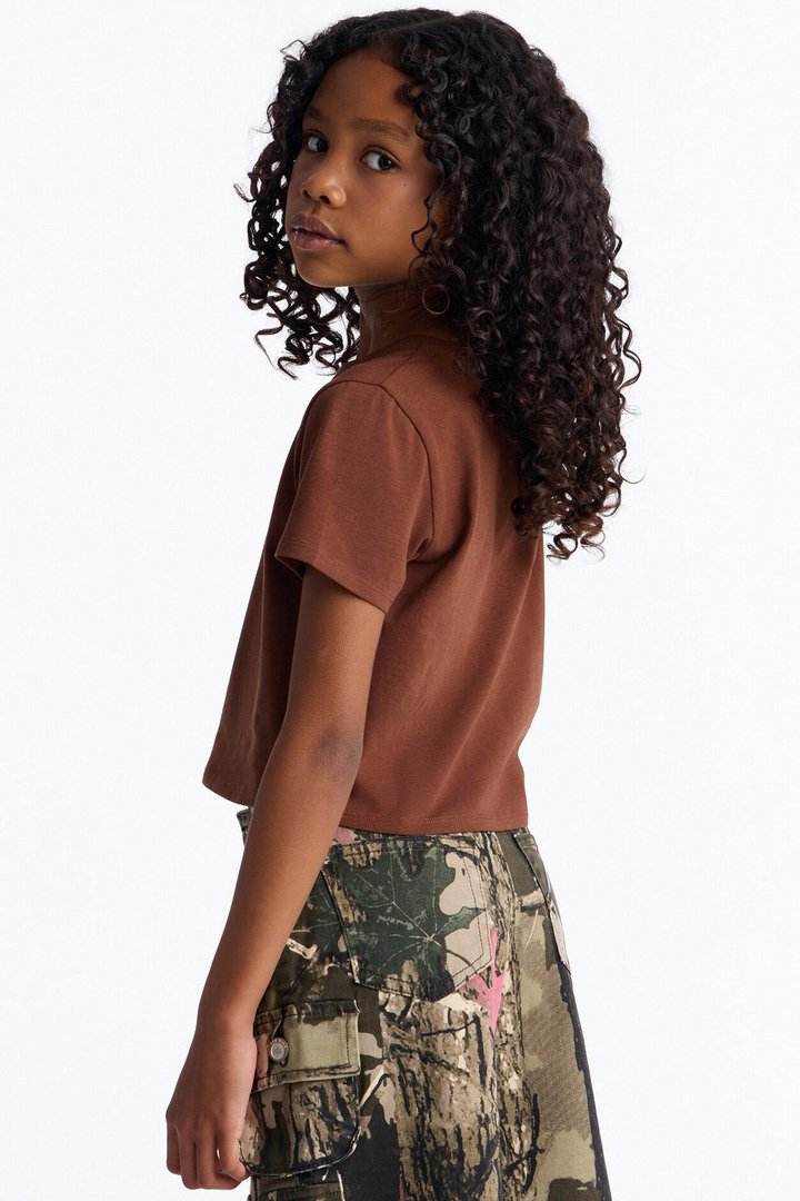 Mini Robin Crop Top - Brown
