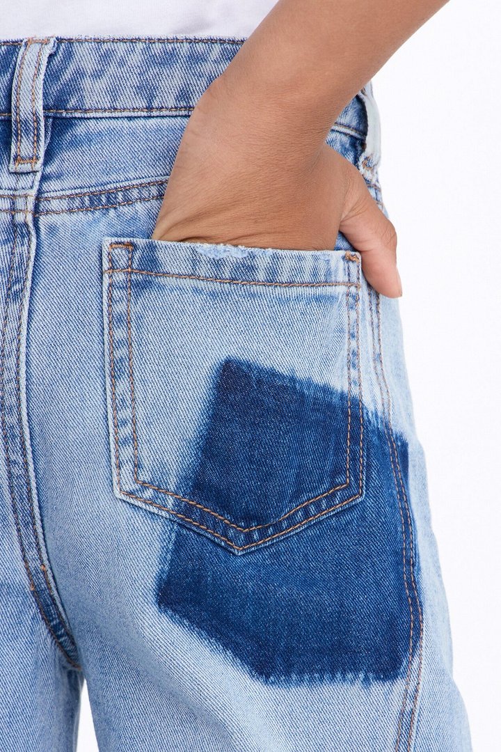 Mini Take Two Cargo Wide Leg Jeans - Medium Wash