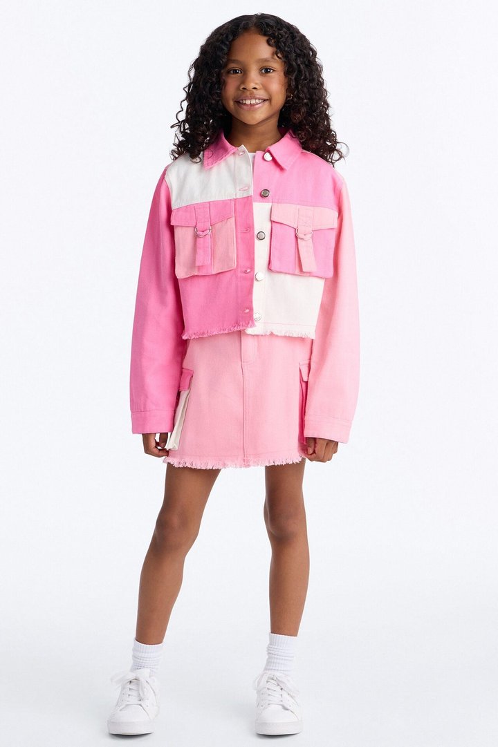Mini You Better Flaunt It Denim Jacket - Pink