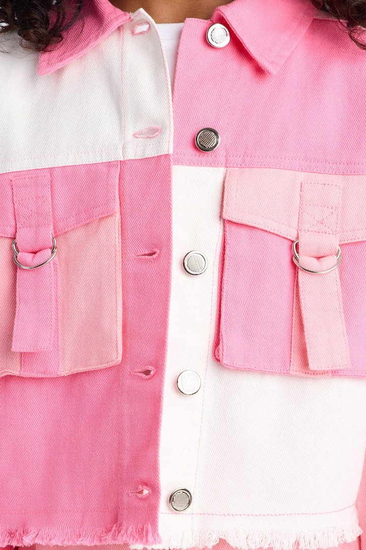 Mini You Better Flaunt It Denim Jacket - Pink