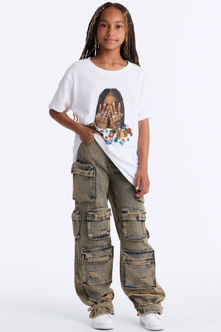 Mini Always Shining Short Sleeve Tee - White
