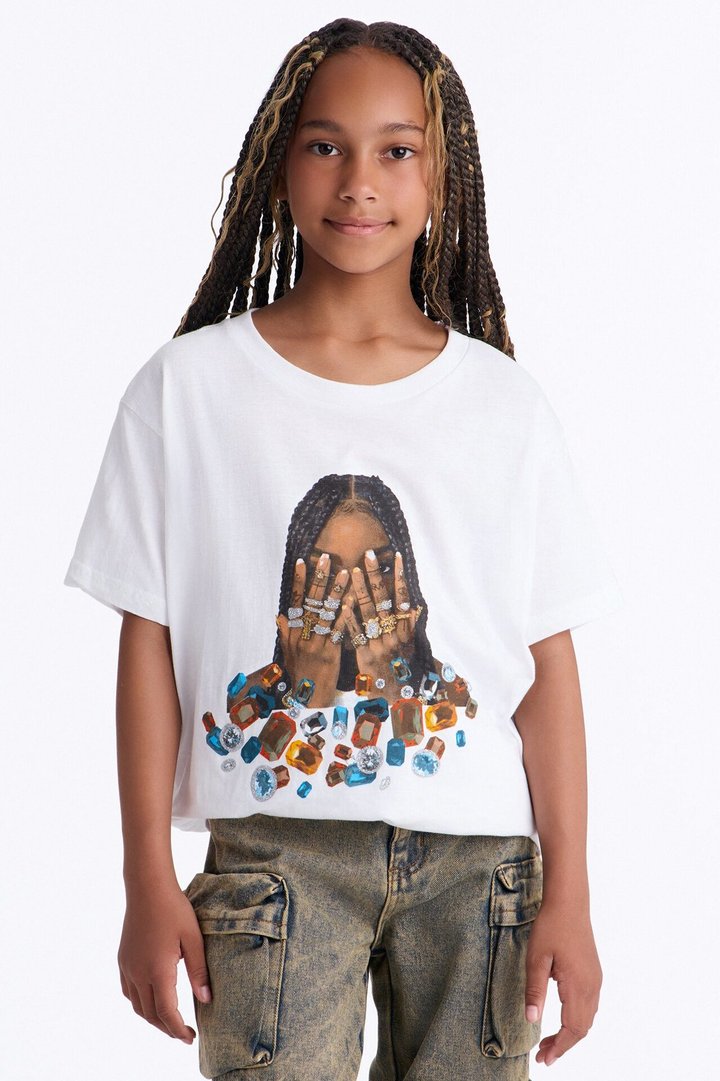 Mini Always Shining Short Sleeve Tee - White
