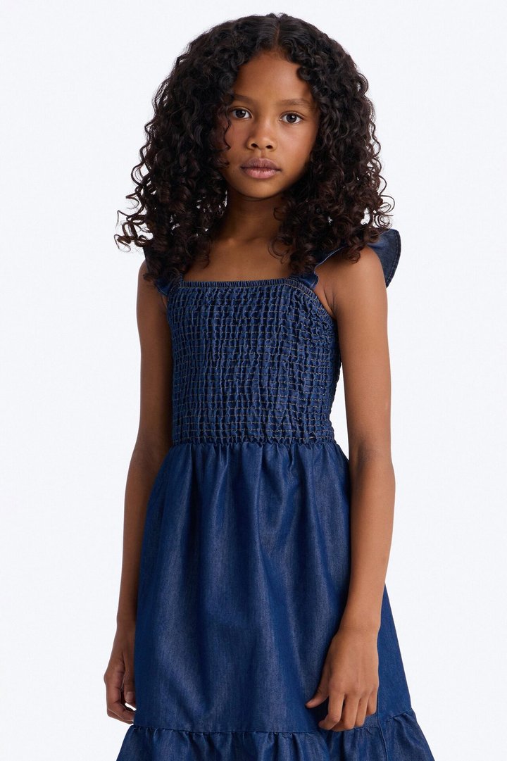 Mini Staying Positive Denim Dress - Dark Wash