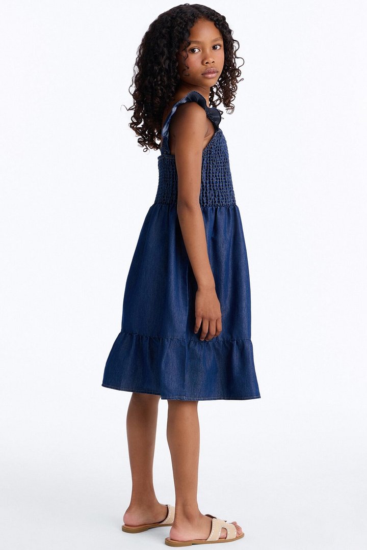 Mini Staying Positive Denim Dress - Dark Wash