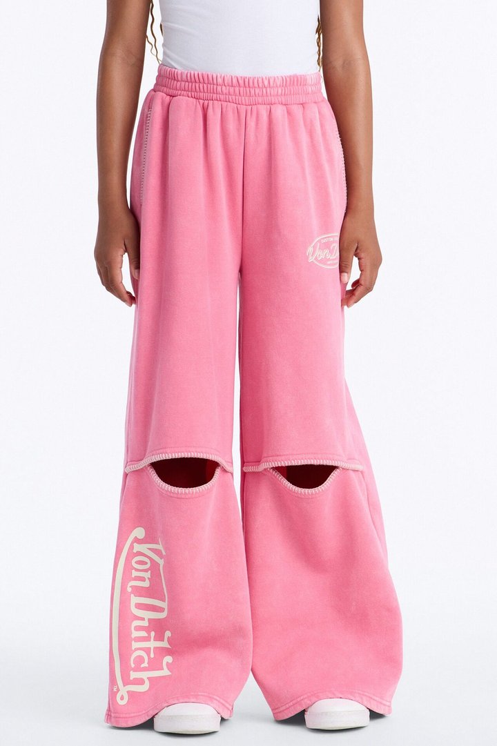 Mini Von Dutch Washed Faded Love Pants - Pink