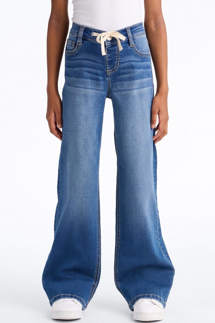 Mini Look On The Bright Side Wide Leg Jeans - Medium Wash