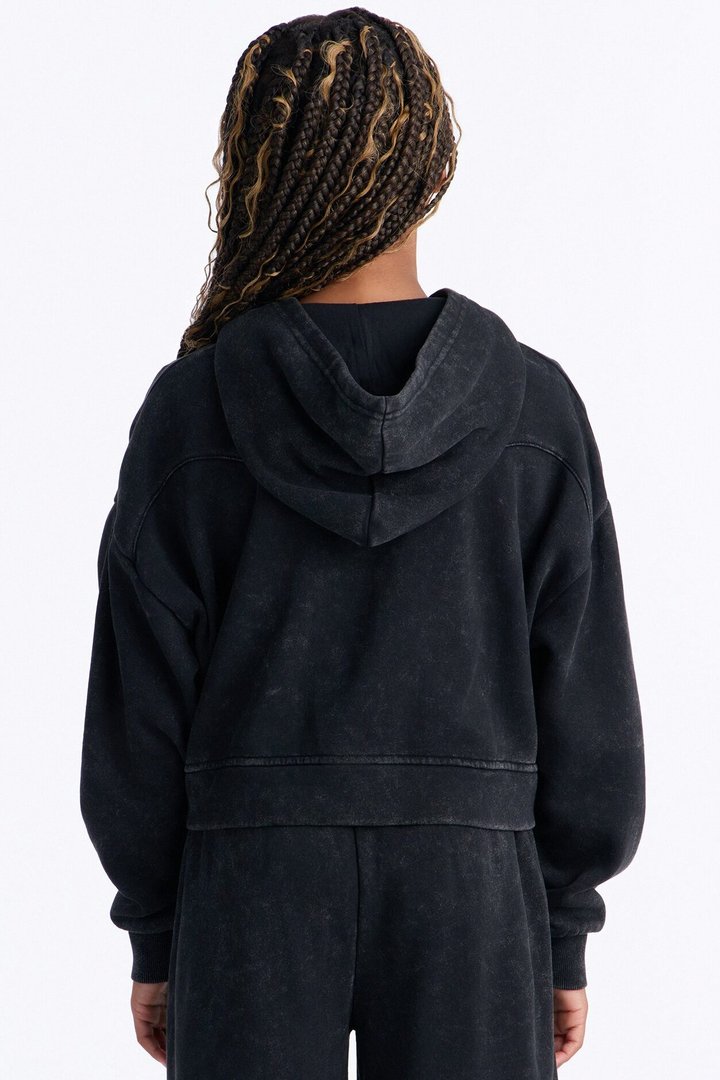 Mini Von Dutch Edgy Washed Fleece Hoodie - Black Wash