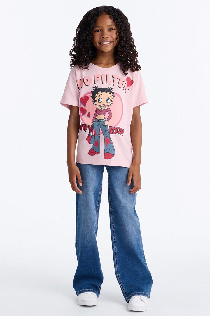 Mini Betty Boop No Filter Short Sleeve Tee - Pink