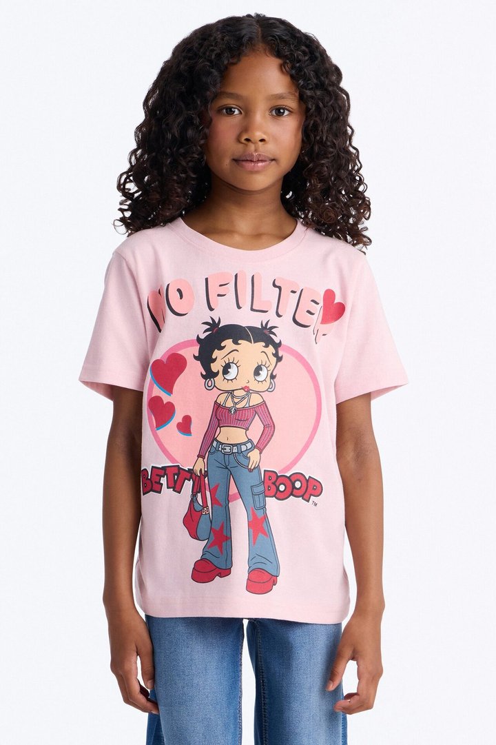 Mini Betty Boop No Filter Short Sleeve Tee - Pink