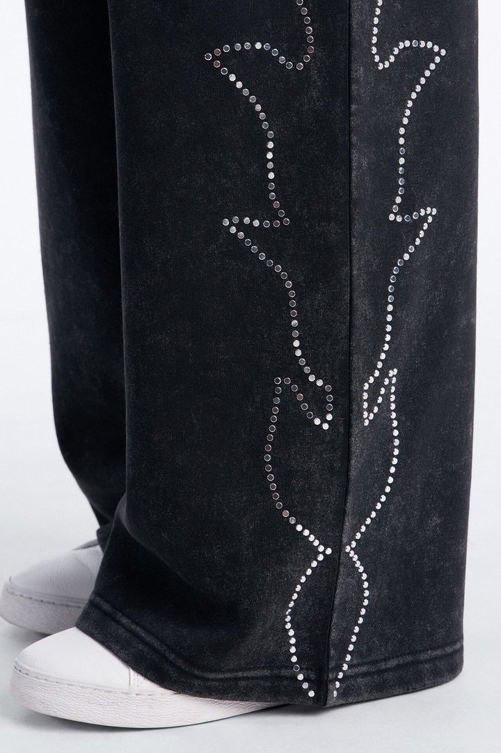 Mini Von Dutch Washed Fleece Pants - Black Wash