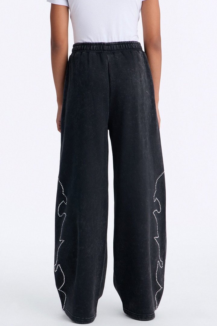 Mini Von Dutch Washed Fleece Pants - Black Wash