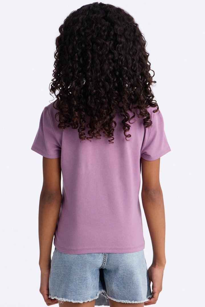 Mini Camilla Classic Fit Crew Neck Tee - Plum