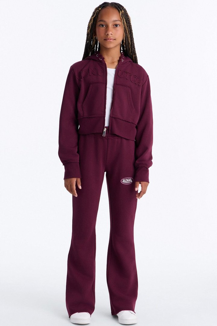 Mini Von Dutch Night Drive Zip Up Sweatshirt - Burgundy