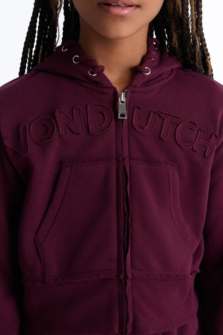 Mini Von Dutch Night Drive Zip Up Sweatshirt - Burgundy