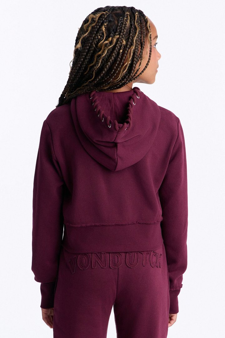 Mini Von Dutch Night Drive Zip Up Sweatshirt - Burgundy